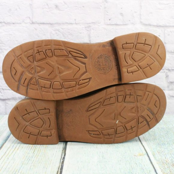 Justin Brown Leather Pull On Round Toe Mid Calf Western Boots Size 11.5 EE - Picture 9 of 9